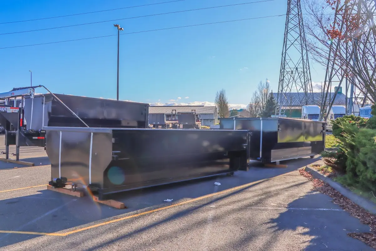 Roll-off dumpster ready for waste disposal at job site for Residential Dumpster Rental in Whitman